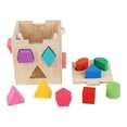 thumbnail image 2 of Cubo de madera con rompecabezas, habilidades motoras , aprendizaje temprano, construcción , bloques de clasificación, , CUTICAT juego de clasificación de formas, 2 of 8