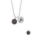 thumbnail image 2 of Delight Jewelry Silvertone Occupational Therapist Caduceus Seal - OTA Silvertone Script Initial Disc - M - Charm Necklace, 20"+3", 2 of 4
