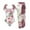 Pink-Floral, variant on BERANMEY Women's Tropical Print One Piece Swimsuit with Cover up Beach Skirt Sarong Two Piece Floral Printed V Neck Tummy Control High Cut Monokini Swimsuit Bathing Suit Women's Swimwear & Clothing