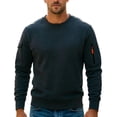thumbnail image 2 of AnuYalue Mens Cargo Sweatshirt Athletic Long Sleeve Pullover Casual Crewneck Soild Color Tops with Zipper Pocket, 2 of 8
