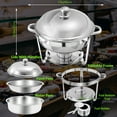 thumbnail image 5 of PRIJESSE 4-Pack Chafing Dish Buffet Set, 6QT Round Buffet Servers and Warmers Set, Stainless Steel Catering Food Warmer with Lid for Party, 5 of 7