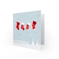 thumbnail image 2 of Christmas Stockings Snow Trees Greetings Card Plus Envelope Blank inside, 2 of 3