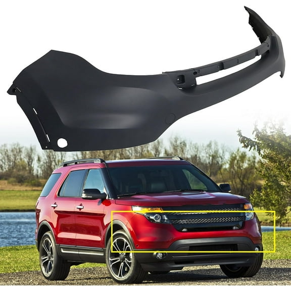 ALL-CARB Front Bumper Cover Primed with Park Assist Holes Replacement for 2011-2015 Explorer 12160330 BB5Z17D957BPTM FO1014108