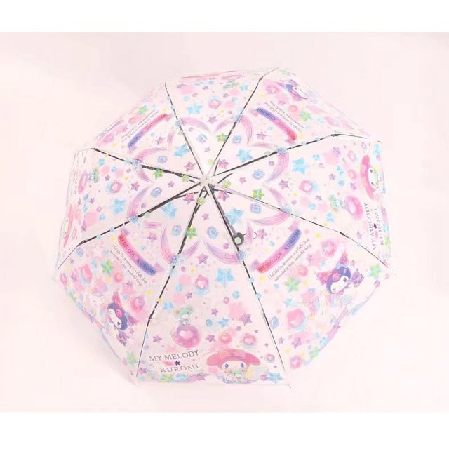 Transparent Foldableing Fully Automatic Portable Thickeneded Wind-resistant Male and Female Students Small Fresh Kuromi Hello Kitty Umbrella