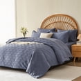 thumbnail image 2 of Flymme Queen Comforter Set with Sheets ,7 Pieces Blue Bed in a Bag Geometric Textured Shabby Chic Bedding Sets for Man Women Bedroom Decor, 2 of 8