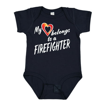 

Inktastic My Heart Belongs to a Firefighter with Red Heart Gift Baby Boy or Baby Girl Bodysuit