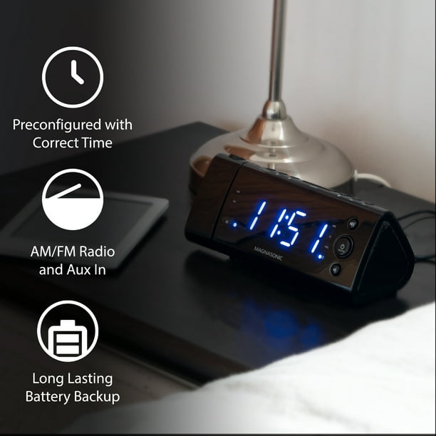 Réveil numérique LED Secteur USB/Température de la batterie Grand écran  miroir