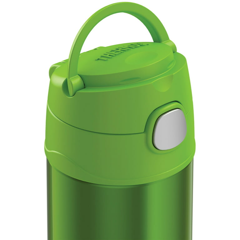 THERMOS FUNTAINER 12 Ounce Stainless Steel Vacuum Insulated Kids Straw  Bottle, Lime