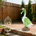 thumbnail image 3 of Porch Goose Costume - Green Bonsai Gardening Style Shawl & Scarf, Decorative Outfit for Goose Statues, Lawn & Patio Holiday Decoration, Festive Garden Accent for Spring & Easter, 20*15in, A, 3 of 7