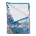 thumbnail image 2 of Glacier National Park Soft Flannel Fleece Throw Blanket, Clouds on Lake McDonald with a Reflection on Water in Blue Tones, Cozy Plush for Indoor and Outdoor Use, 70" x 90", Multicolor, by Ambesonne, 2 of 5