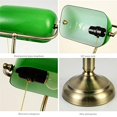 thumbnail image 6 of WOVTE Art Deco Classic Antique Table lamp, Retro Bankers Lamp Gold and White with Green Shade Glass,Steel Round, Globe, Oblong, E27 Indoor Lighting, Lights, Lamps, Living Room,Green, 6 of 6