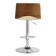 thumbnail image 6 of 42" Cream Faux Leather And Manufactured Wood Swivel Low Back Adjustable Height Bar Chair, 6 of 10
