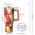 thumbnail image 2 of OBREWU Orange Modern Art Geometric Tumbler with Handle and Lid,Orange Modern Art Geometric 40oz Double Wall Vacuum Insulated Tumbler,Cups Gift for Women and Men, 2 of 7