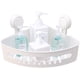thumbnail image 1 of Estante de ducha de esquina con ventosa, pequeño estante de almacenamiento para ducha de baño, organizador de plástico para colgar en la ducha, sin taladros, 1 of 4