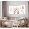thumbnail image 6 of 3 Pcs Nursery Canvas Wall Art Pink Sun Rainbow Hearts Posters Prints Boho Kids Room Pictures Wall Decor for Toddlers Children Baby Girl Bedroom Home Decoration, 6 of 6