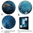 thumbnail image 3 of Designart "Midnight Magic The Blue Moose s Beauty I" Animals Floater Framed Canvas Print, 3 of 7