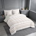 thumbnail image 2 of meiyoeat Modern Striped Art 7 Pieces Full Size Bedding Sets For Kids,Minimalist Geometric Line Full Size Bed In A Bag,Light Gray Reversible, 2 of 7