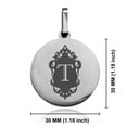 thumbnail image 2 of Stainless Steel Alphabet Letter T initial Round Medallion Pendant Necklace, 2 of 3