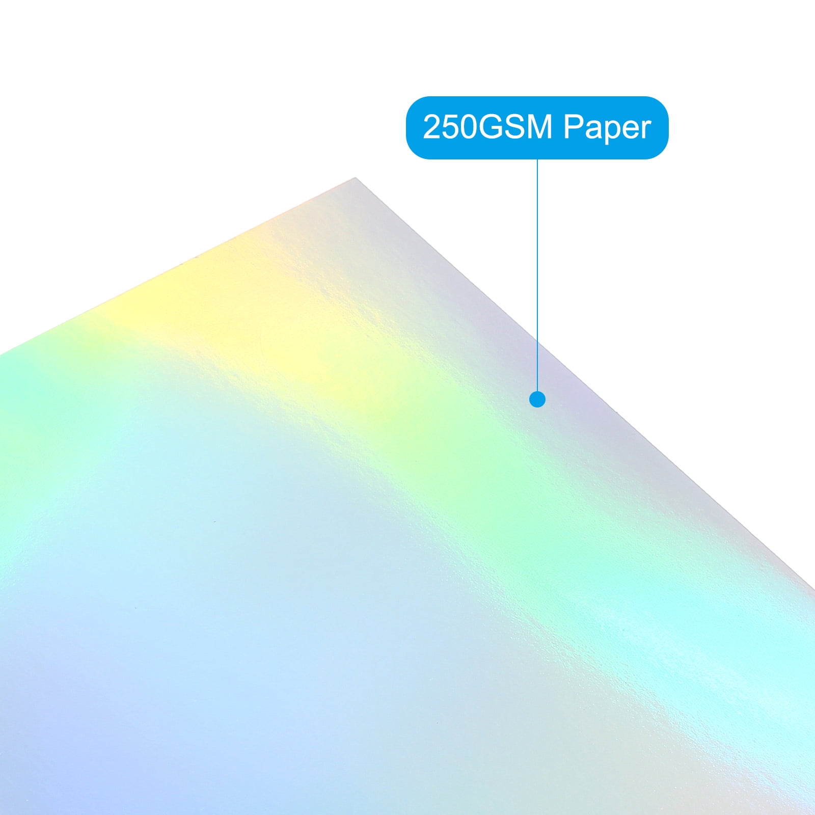 Uxcell 12"x12" Holographic Cardstock, 20 Pack Metallic Iridescent Mirror Paper Foil Board Reflective Sheets, Style 1