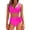 Hot Pink, variant on Women's Criss-Cross High-Waisted Two-Piece Bikini, Tummy Control Swimsuit for Retro Beach & Pool Party Swimwear,Army Green,S