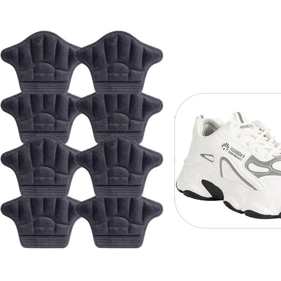 Heel Grips Inserts,Heel Gripsfor Loose Shoes,Too Big Boots, Reusable Heel Guards Liners for All People,Self-Adhesive Heel Protector Pads (4 Gray)