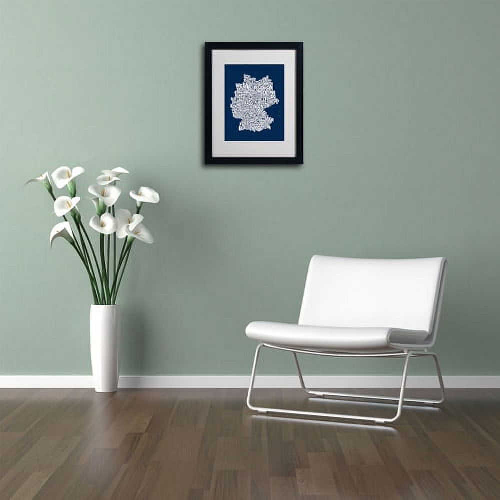 Trademark Fine Art "NAVY-Germany Regions Map" Matted Framed by Michael Tompsett