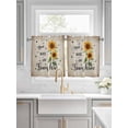 thumbnail image 2 of Half Window Curtain 36 Inches Long, Sunflower Window Treatment Curtain Drapes, Vintage Summer Botanical Bee Spring Floral Small Tier Curtains for Bathroom Over Sink, 27.5"x36", 2 Panels, 2 of 7