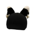 thumbnail image 1 of Quzzie Ski Helmet Cover Knitted Hat Fun Animal Ear Universal Helmet Accessory Wind Resistant Scratch Protection Winter Headgear Suitable for Snowboarding Skiing Team Use Black White Ear, 1 of 8