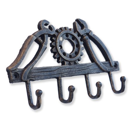 

Blacksmith Tools Wall Hanger - Farrier Metalwork - Cast Iron Hooks