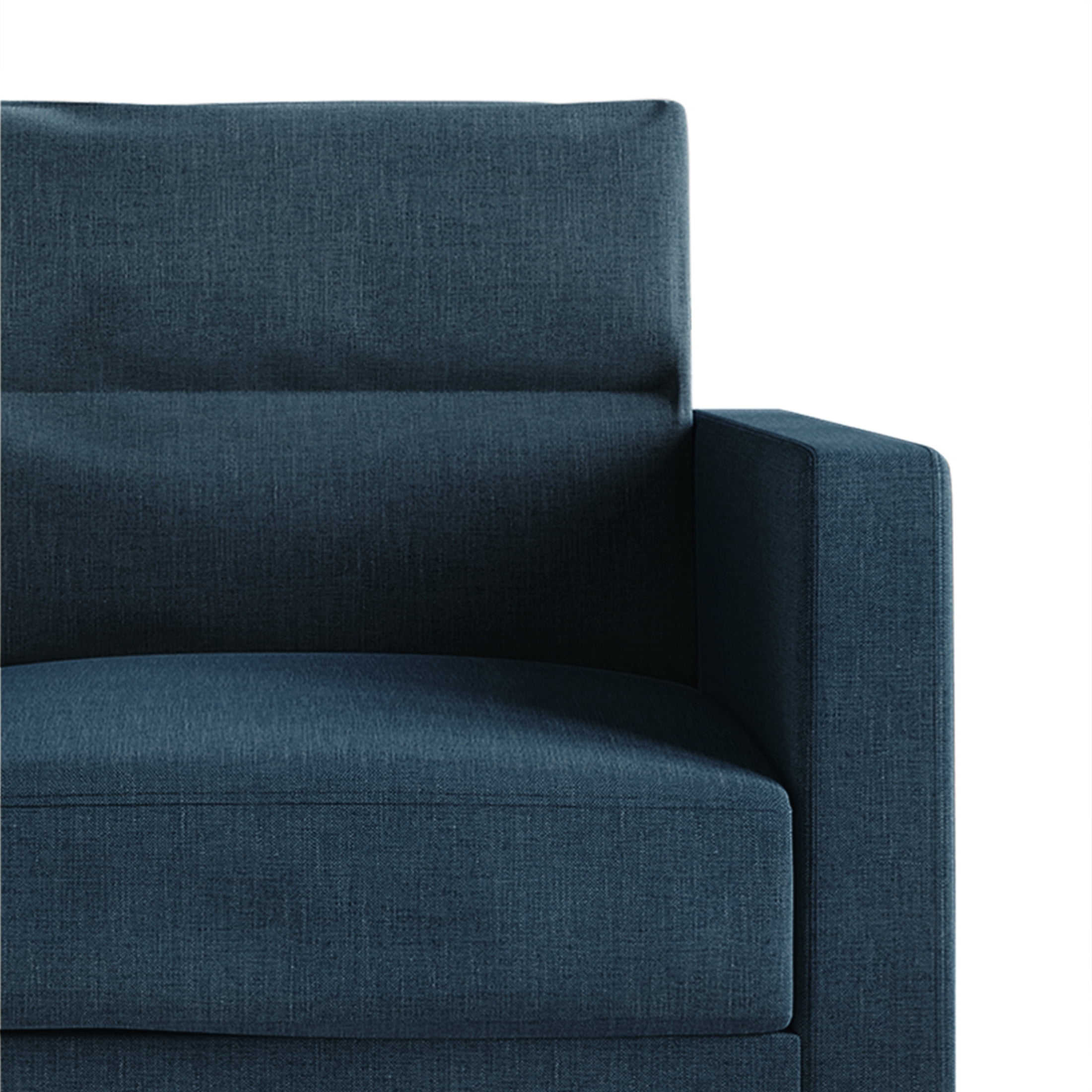 Castle Place Contemporary Linen Upholstered Sofa, Blue
