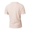 thumbnail image 4 of Cmfcve Ribbed Henley T-Shirt for Men Short Sleeve Slim Fit Muscle Shirt Cotton Casual Button Tops, 4 of 8