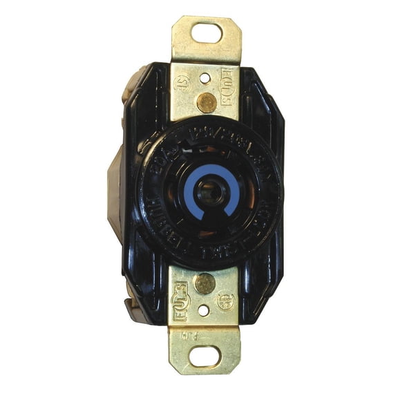 Hubbell Wiring Device-kellems Locking Receptacle Black Nylon HBL2520