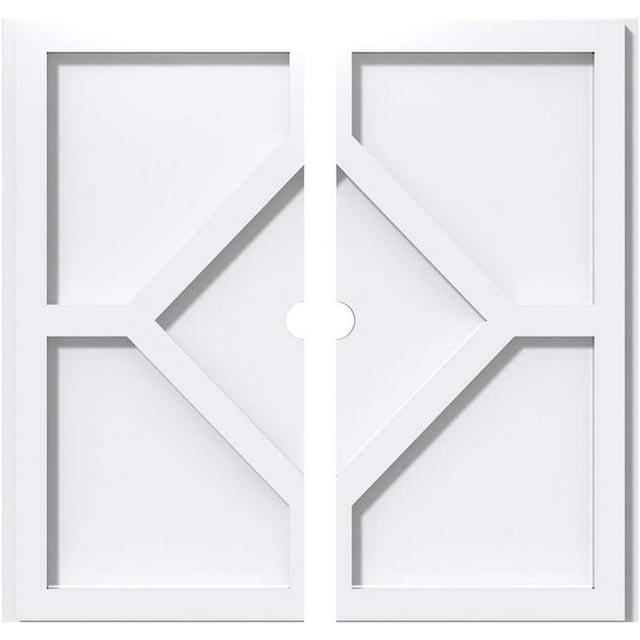 Ekena Millwork CMP34EY2-02000 34 Po. OD x 2 Po. ID Carré Embry Grade Architectural PVC Médaillon de Plafond Contemporain - 2 Pcs