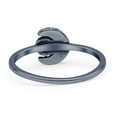 thumbnail image 3 of Minimalist Round Crescent Moon Ring Moonstone 925 Sterling Silver Size 7, 3 of 6