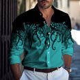 thumbnail image 3 of Camisa de manga larga con botones para hombre, 9 colores, estampado 3D de pulpo, ropa de noche diaria, camisa de solapa, ropa holgada de moda para hombre, 6xl, 3 of 5