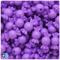 BeadTin Dark Purple Opaque 21mm Candy Plastic Beads (30pcs)