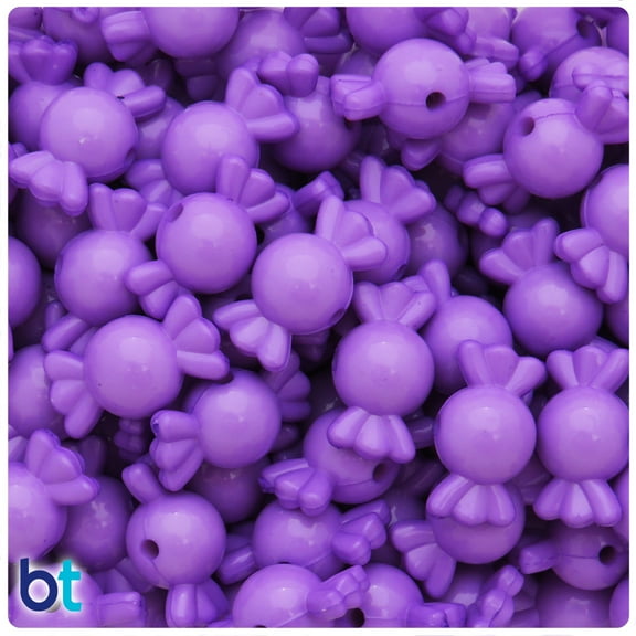 BeadTin Dark Purple Opaque 21mm Candy Plastic Beads (30pcs)