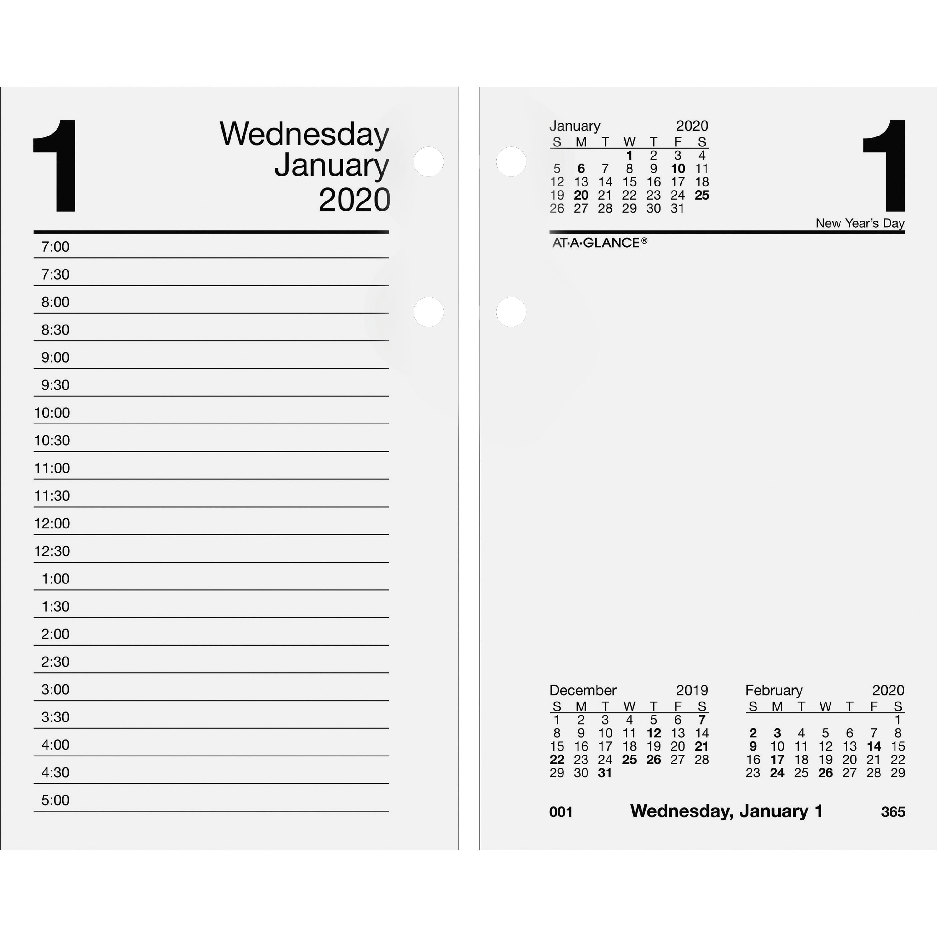 AtAGlance, AAGE7175020, Looseleaf Daily Desk Calendar Refill, 1 Each