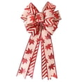 thumbnail image 1 of Visland Christmas Bow Xmas Theme Pattern Easy for Hanging Flax Party Ribbon Bows Home Decor, 1 of 8