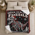 thumbnail image 5 of Vintage Dinosaur Fossil Christmas Scene Snowy Pines, Festive Holiday Scene, Warm Flannel Blanket for Living Room and Reading Nook, Art Lovers Christmas Gift, Festive Home Decor, 5 of 9