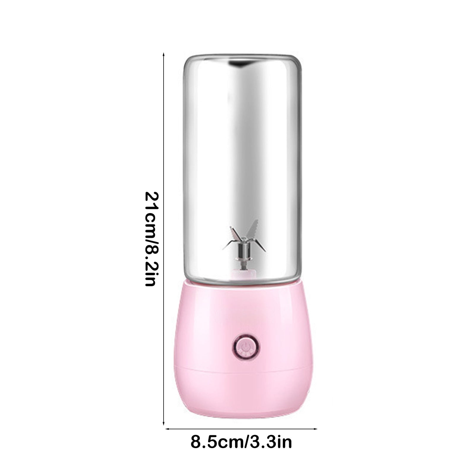 Portable USB Juicer Cup | Mini Personal Blender | 4-Blade Stainless Steel | Leak-Proof Portable Smoothie Maker | Auto Timer & Easy Clean | 21x8.5cm | White or Pink | 1 Piece | Travel Fresh Juice