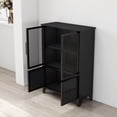thumbnail image 3 of S-HOME Versatile Storage Cabinet Featuring 4 Iron Doors Adjustable Shelf Metal Frame For Kitchen Or Living Room, Black, 3 of 7