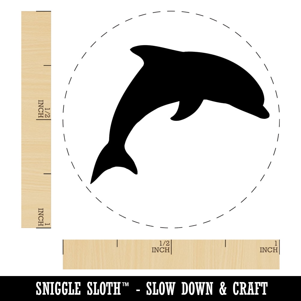 Dolphin Solid Self-Inking Rubber Stamp Ink Stamper - Fuchsia Ink - Medium 1 Inch
