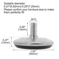 thumbnail image 2 of M10 x 15 x 50 mm tornillo en muebles deslizamiento pies niveladores almohadilla niveladora ajustable para mesa pata de máquina industrial 10 piezas, 2 of 7