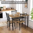thumbnail image 3 of CREATIVE HOBBIES Dining Table Set for 4, Kitchen Table and Chairs for 4, Rectangular Dining Room Table Set with Wine Rack, 5 Piece Dining Table Set for Small Space, Apartment, Rustic Brown, 3 of 9