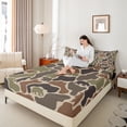 thumbnail image 4 of Castle Fairy Animal Bear Queen Sheet Sets,Abstract Geometric Camouflage Bed Set, 4 of 7