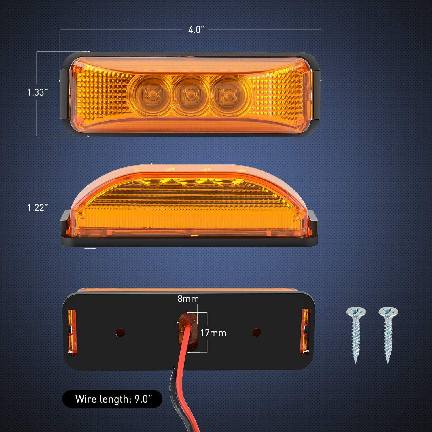 Lighting Assemblies & Accessories 14.17 Amber ID Bar Marker Lights