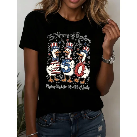 Patriotic 4th of July T-Shirt 250 Years of Freedom Graphic Tee for Adults