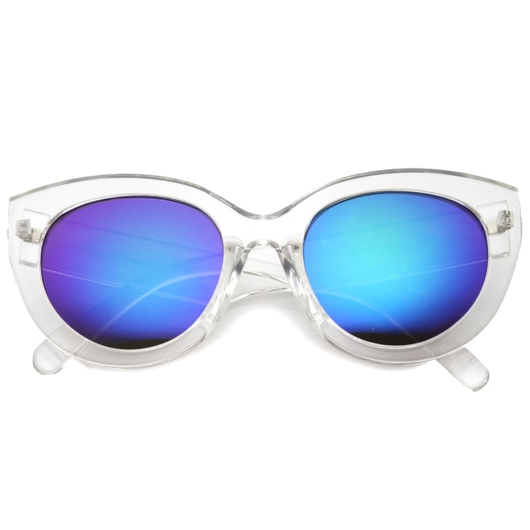 Womens Cat Eye Sunglasses With UV400 Protected Mirrored Lens  display picture 3