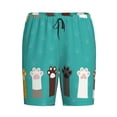 thumbnail image 4 of Naloa Cute Cat Paw And Dog Men's Short Pajama Pants, Lounge Comfort Shorts with Elasticized Waistband and Side Pockets - Medium, 4 of 9